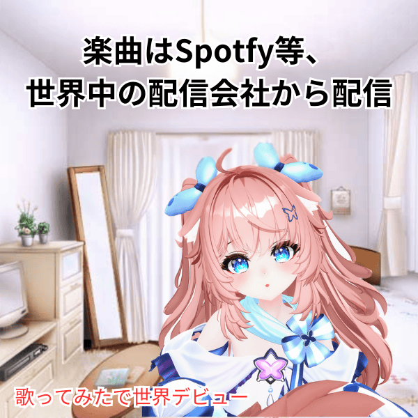 楽曲はSpotfy等、世界中の配信会社から配信